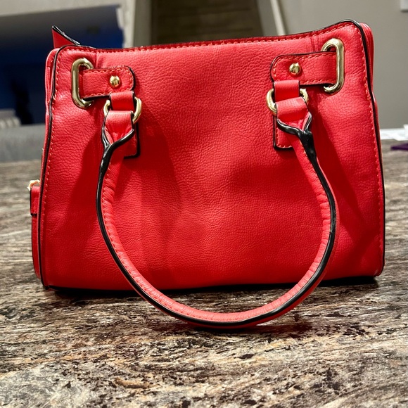 Charming Charlie Red Shoulder Bag with Gold Details - Picture 2 of 6